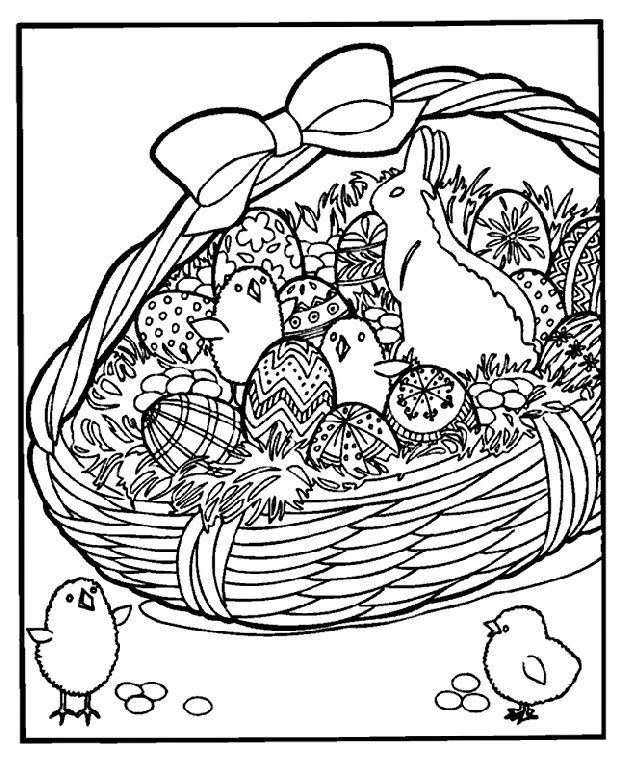 Easter Basket Coloring Page
